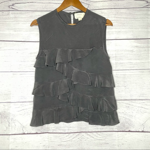 Nicole Miller Artelier black silk ruffle tank top - Picture 12 of 12